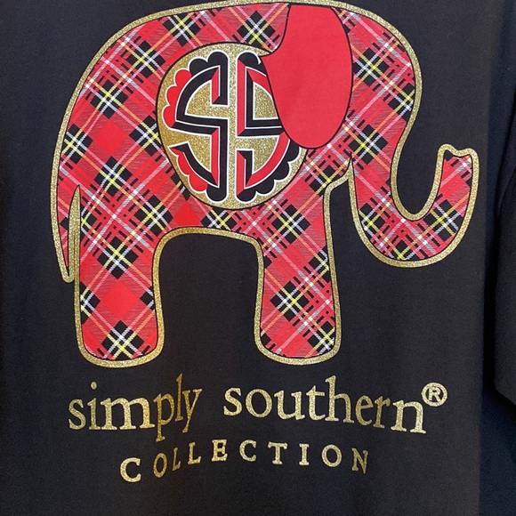 Simply Southern Collection Preppy Plaid Long Sleeve Women's T-Shirt Black - XL - Picture 6 of 13